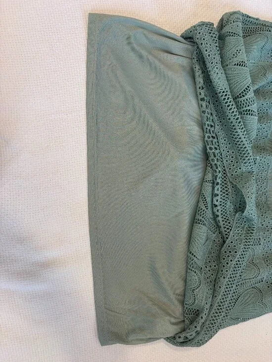 Sage Green Eyelet Lace Modest Maxi Dress - Picture 10 of 13